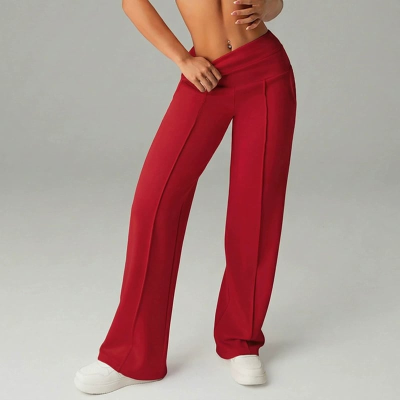 50% DE DESCUENTO Pantalones ROI casuales de mujer de cintura alta y pierna ancha