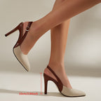 Amelia | Zapatos de tacón con talón abierto y detalles en contraste