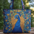 Pavo Real - Bolso Tote Acolchado Brillante