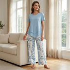 Conjunto de ocio con camiseta de cuello redondo  y pantalones extraanchos