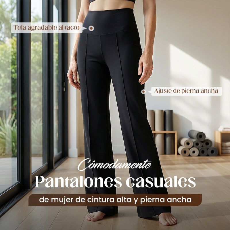 50% DE DESCUENTO Pantalones ROI casuales de mujer de cintura alta y pierna ancha