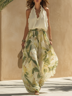 Conjunto Fluido Elegante con Estampado Floral