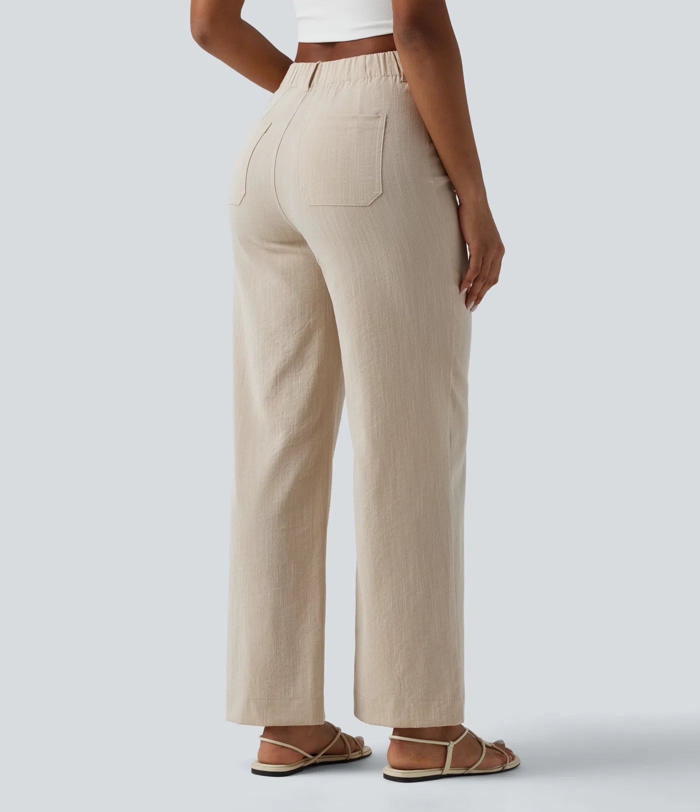 Pantalon talle alto con bolsillos