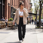 50% DE DESCUENTO Pantalones ROI casuales de mujer de cintura alta y pierna ancha