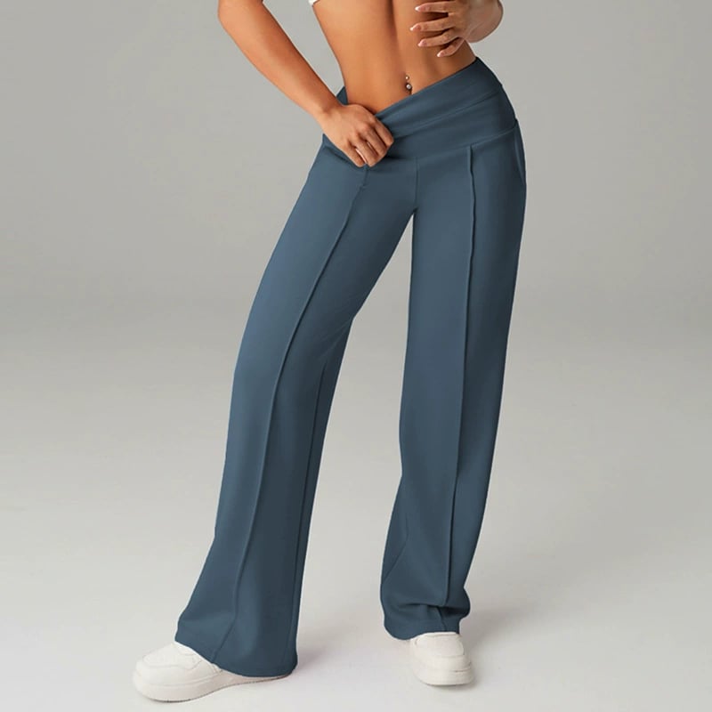 50% DE DESCUENTO Pantalones ROI casuales de mujer de cintura alta y pierna ancha