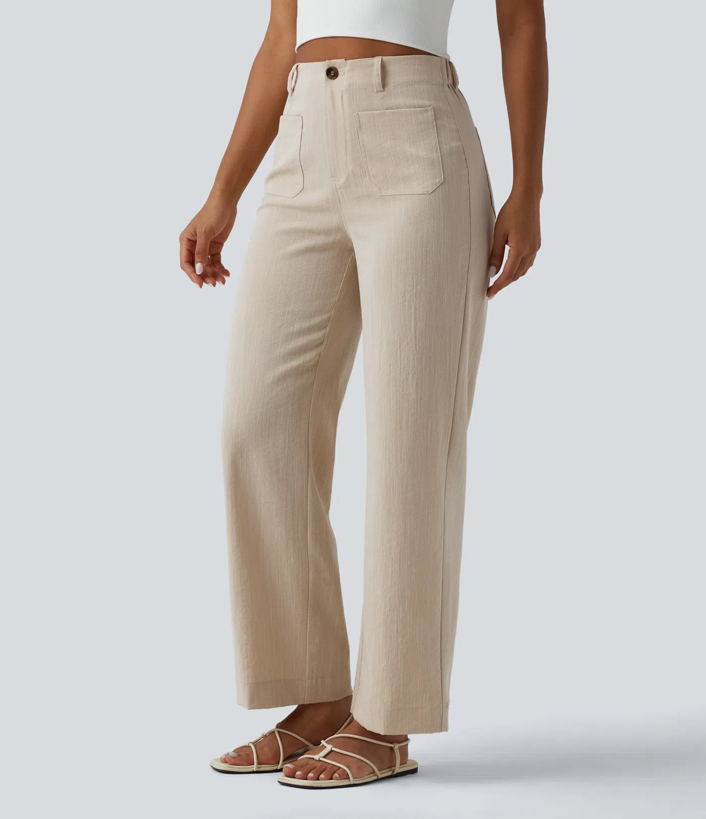 Pantalon talle alto con bolsillos