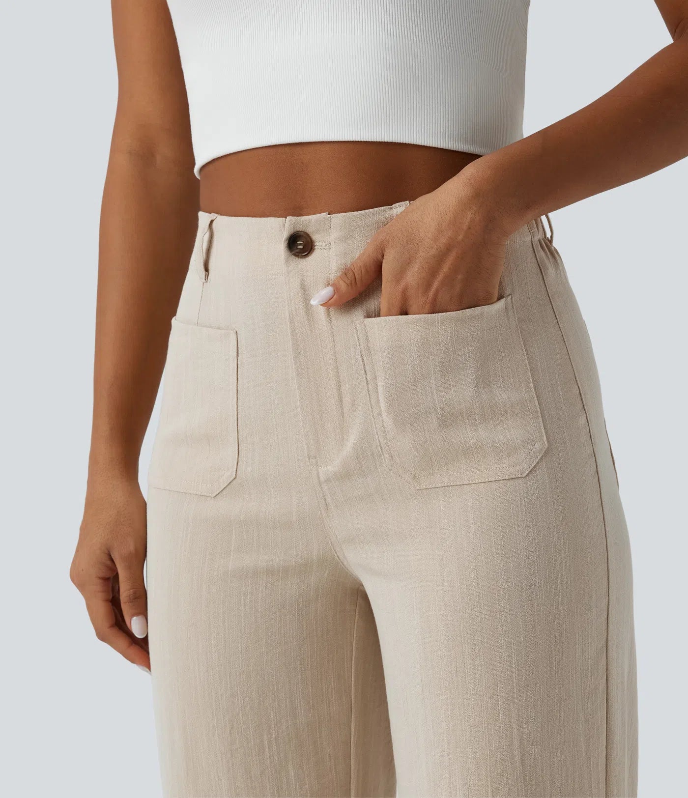 Pantalon talle alto con bolsillos