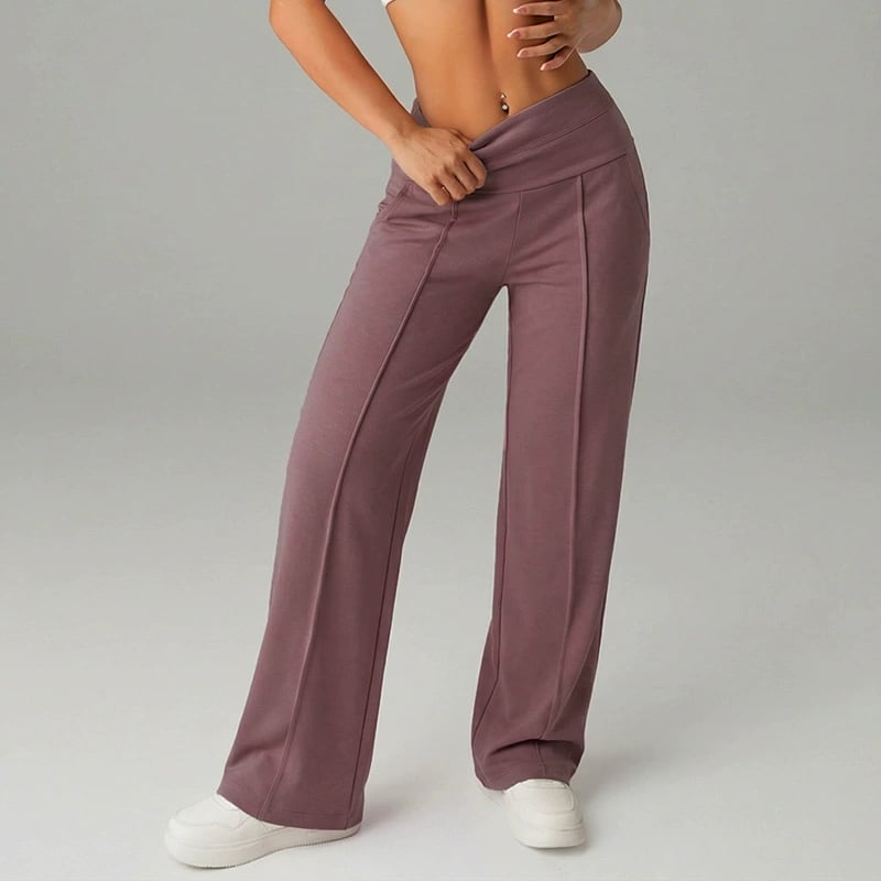 50% DE DESCUENTO Pantalones ROI casuales de mujer de cintura alta y pierna ancha