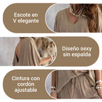 Traje casual holgado de color sólido para mujer