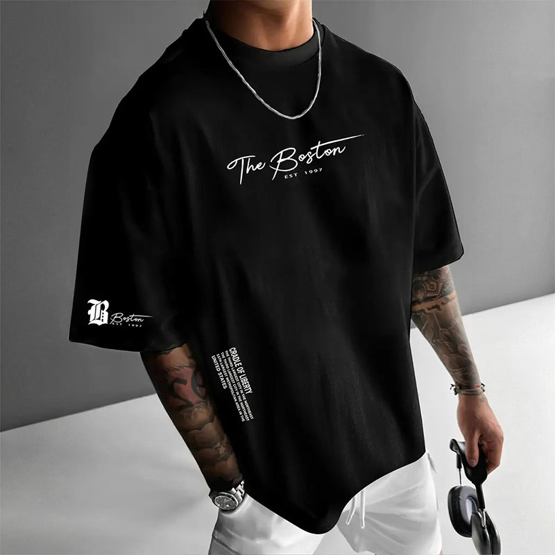 Camisa oversize de manga corta para hombre – estilo urbano premium color Negro