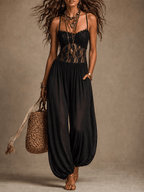 Laia | Combinaison halter en dentelle fluide
