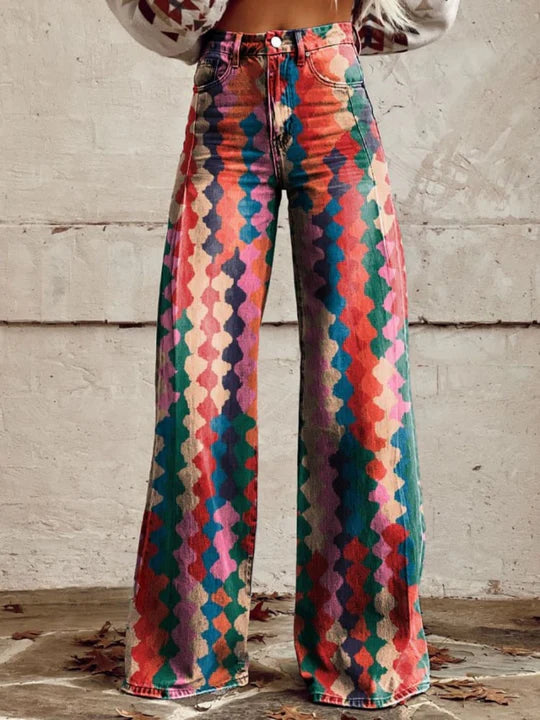 Léna - Pantalones Amplios Florales