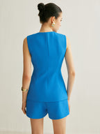Conjunto de Chaleco Abotonado con Shorts