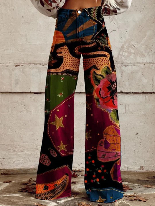Léna - Pantalones Amplios Florales