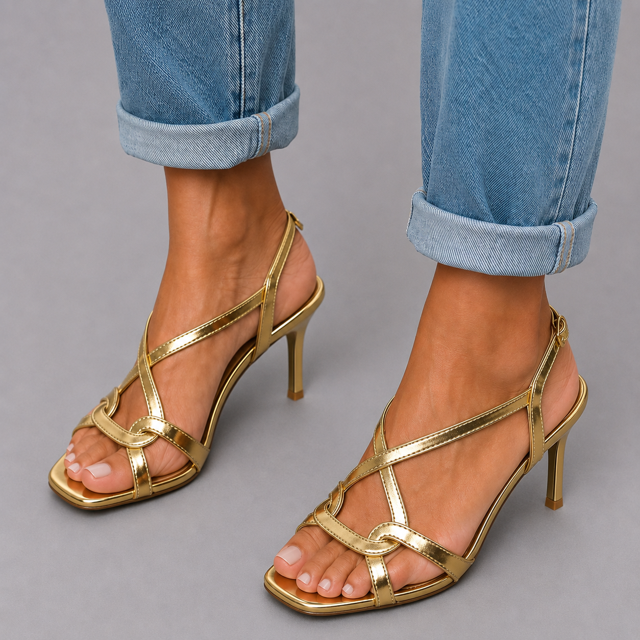 Valeria™ | Talons dorés – Élégance et confort