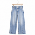 LOLA - 50 % DE RÉDUCTION  Jean Droit Court Taille Haute Femme : Coupe Flatteuse, Confortable et Parfait pour un Look Casual