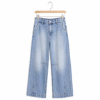 LOLA - 50 % DE RÉDUCTION  Jean Droit Court Taille Haute Femme : Coupe Flatteuse, Confortable et Parfait pour un Look Casual