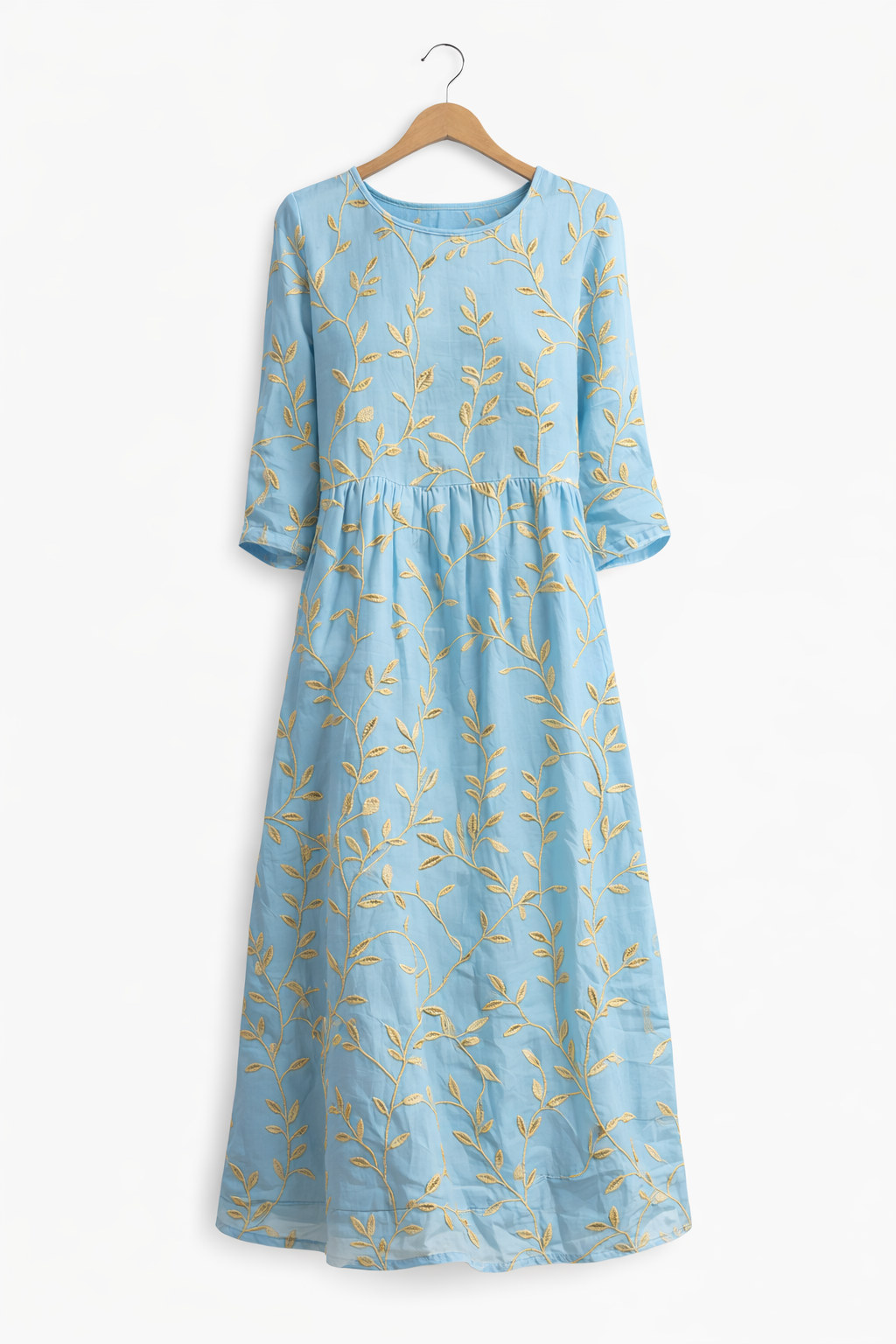 Natalie | Robe midi à motif floral et col rond