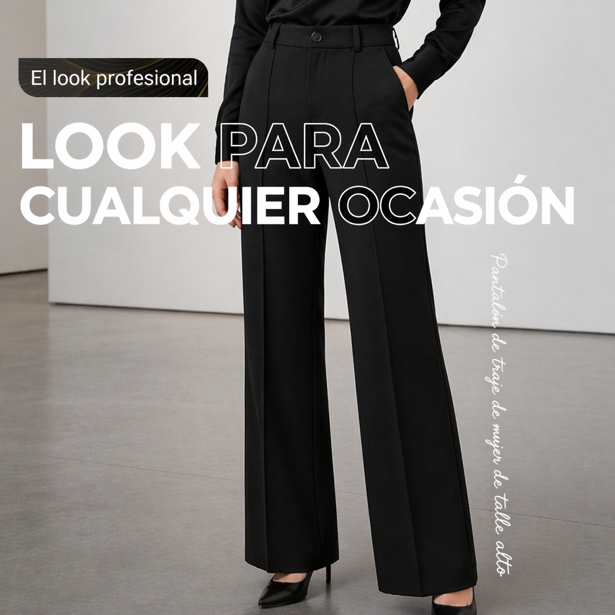 Pantalones de traje de mujer de cintura alta