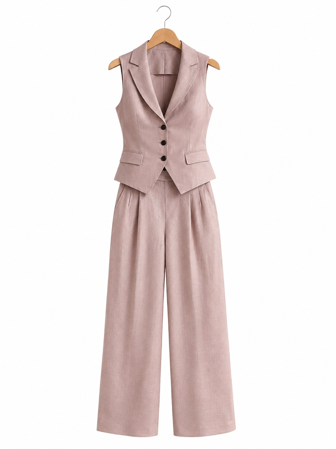 ANA- Conjunto de dos piezas para mujer con cuello en V y botones