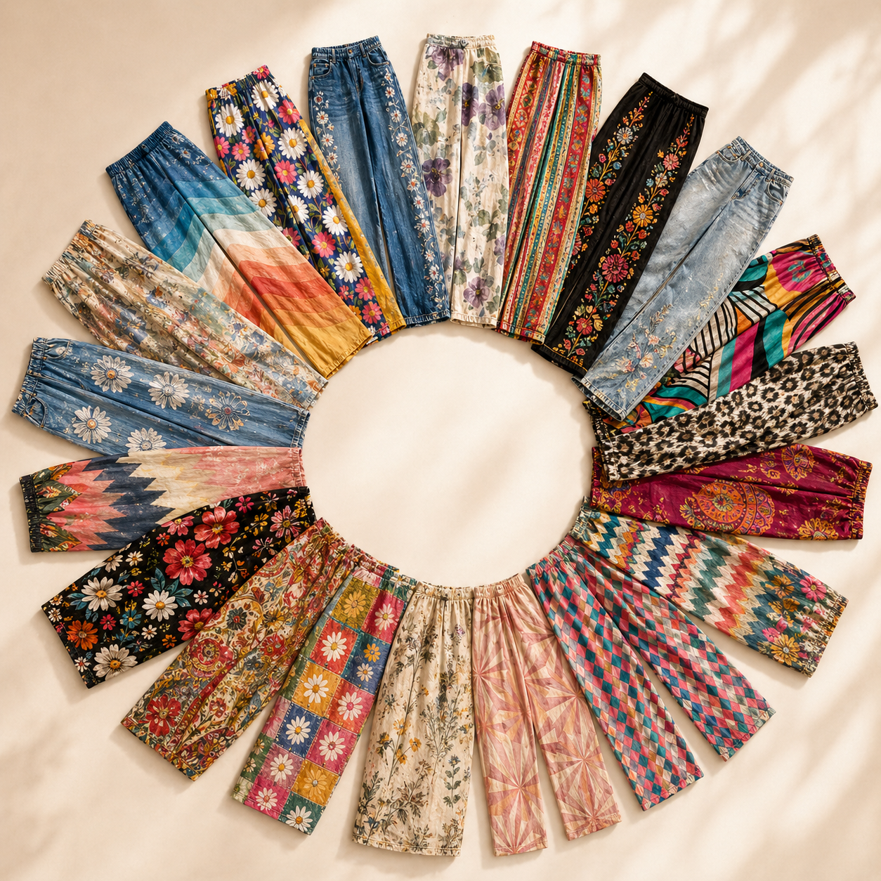 Léna - Pantalones Amplios Florales