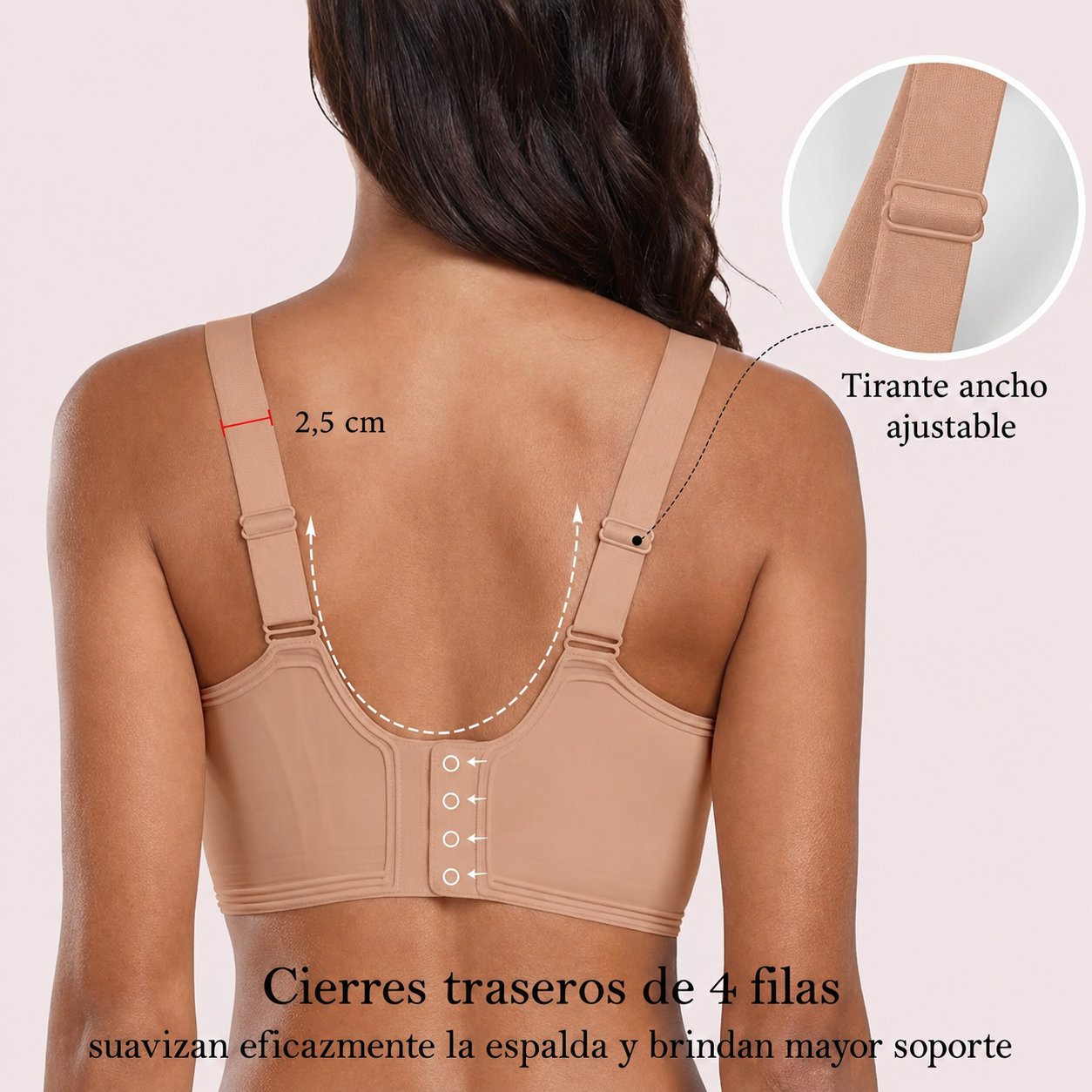 Sujetador sin costuras push up sin aros de cobertura total "PILI"
