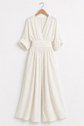 Amelia - Mono elegante con escote en V, cintura alta y pierna ancha