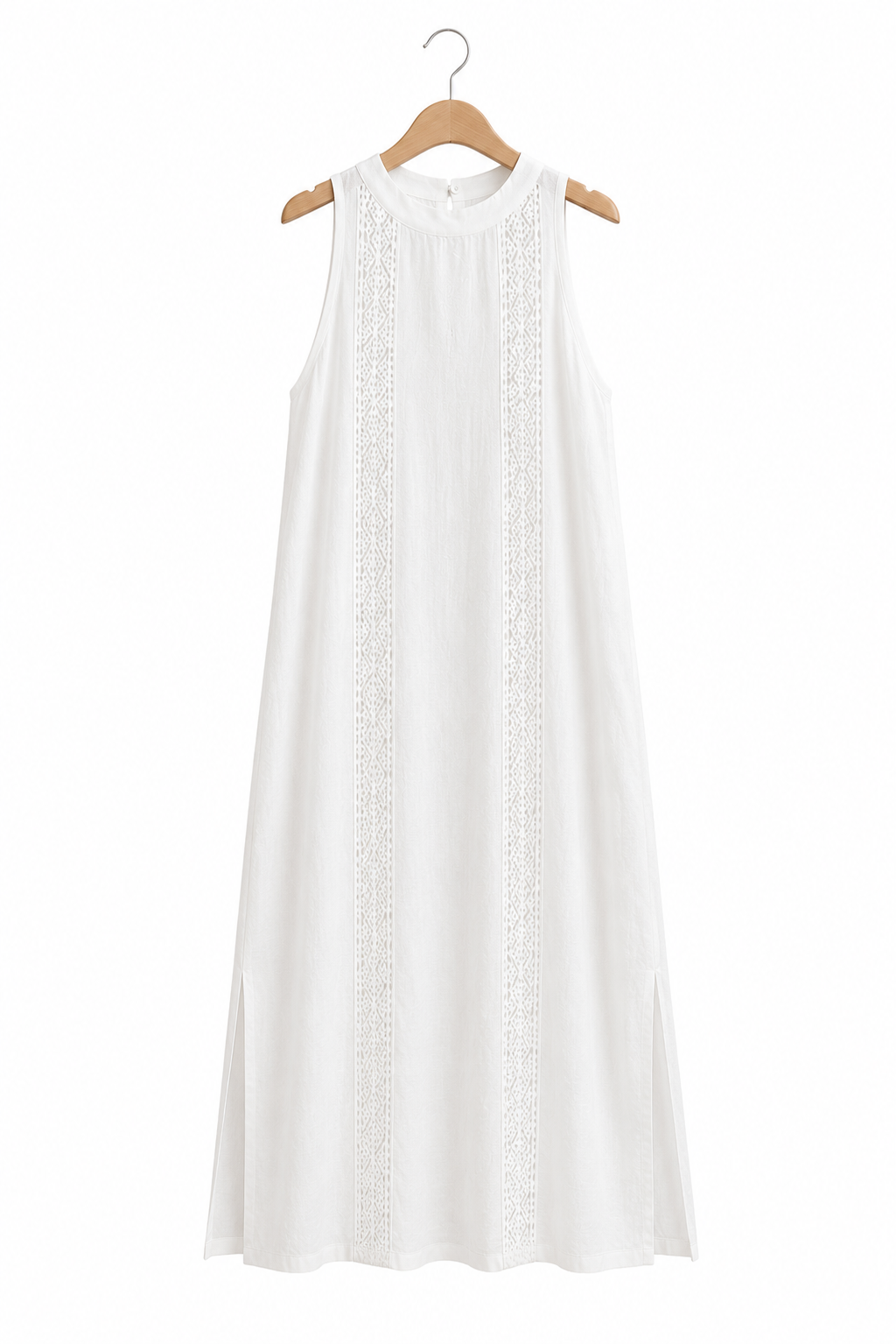 Jimena | Robe Midi en Lin avec Col Mao