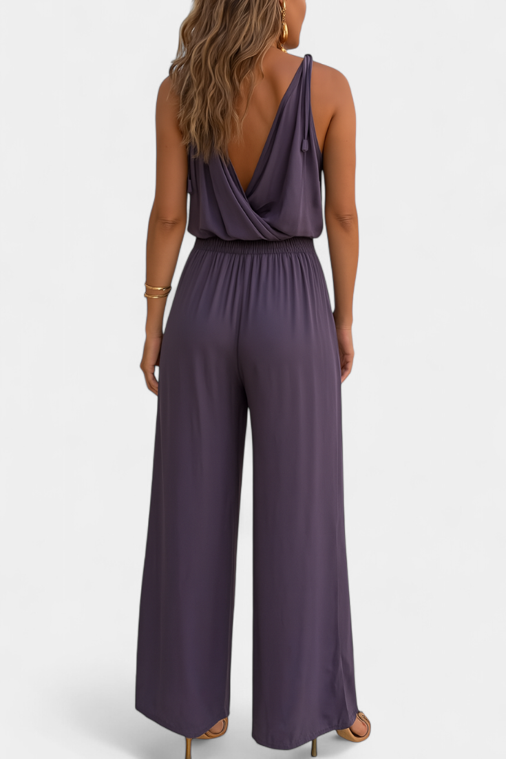 Donatila | Mono Exclusivo con Detalles Dorados y Pierna Acampanada