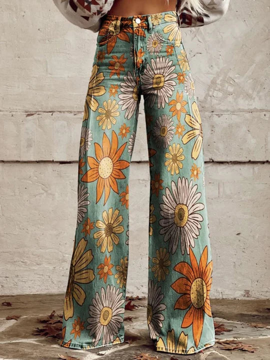 Léna - Pantalones Amplios Florales