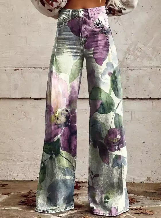Léna - Pantalones Amplios Florales
