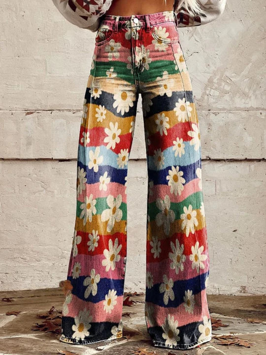 Léna - Pantalones Amplios Florales