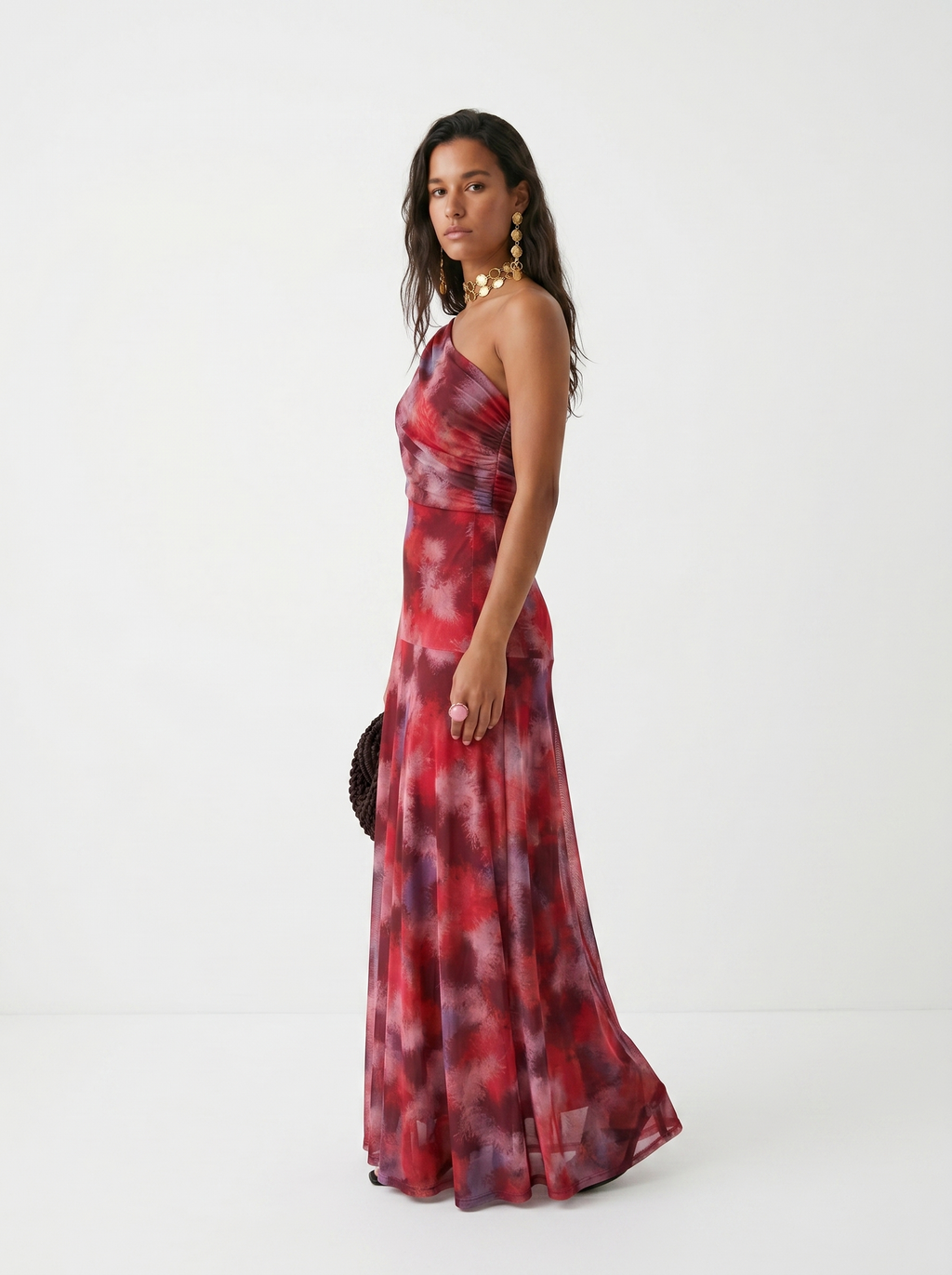 Robe longue Carla à épaules dénudées - Rouge - L