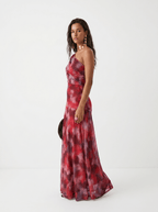 Robe longue Carla à épaules dénudées - Rouge - L