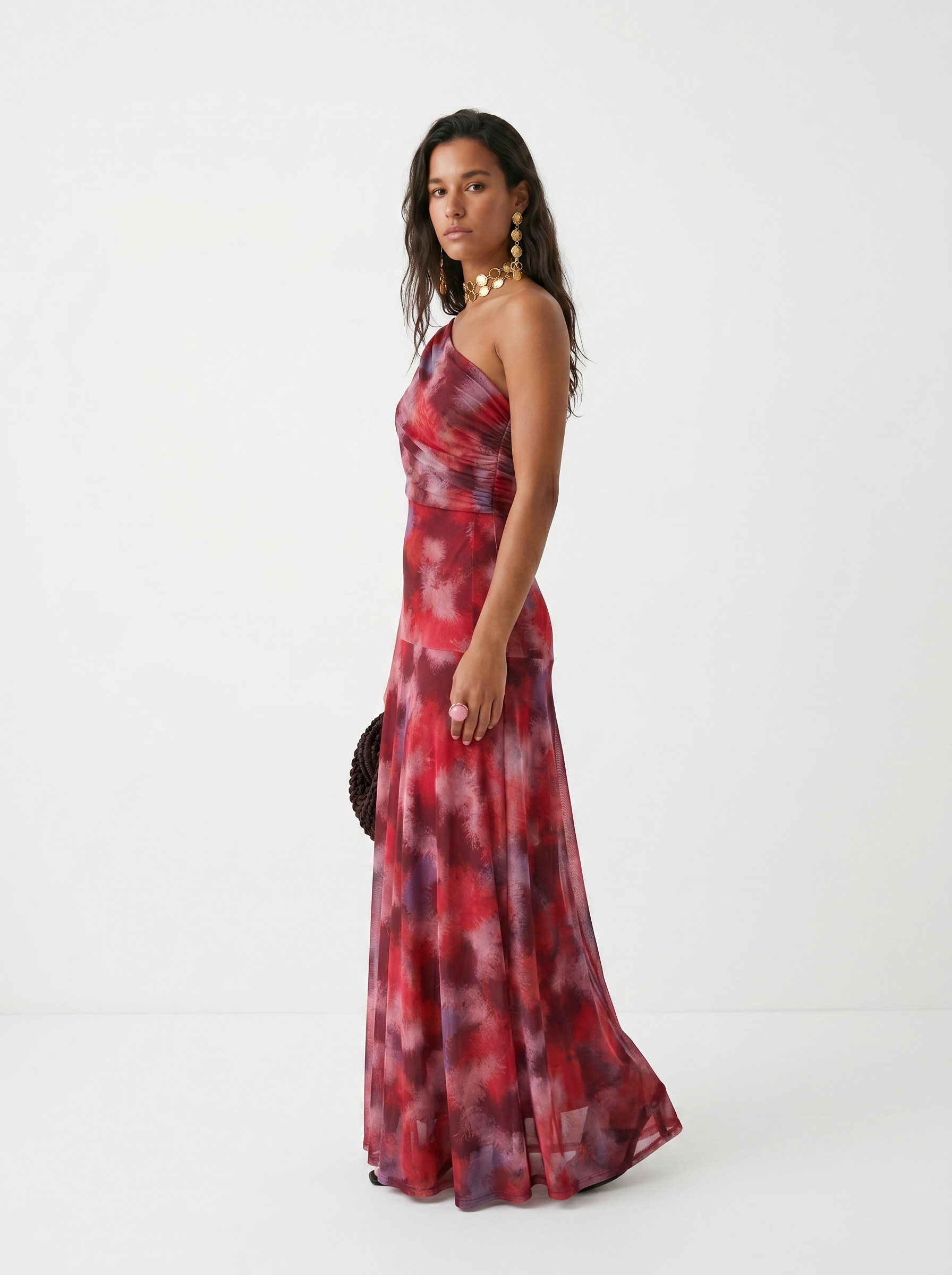 Robe longue Carla à épaules dénudées - Rouge - L