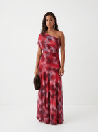 Robe longue Carla à épaules dénudées - Rouge - S