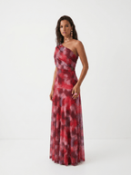 Robe longue Carla à épaules dénudées - Rouge - M