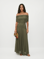Robe longue Carla à épaules dénudées - Vert - XL