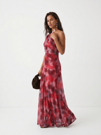 Robe longue Carla à épaules dénudées - Rouge - XS