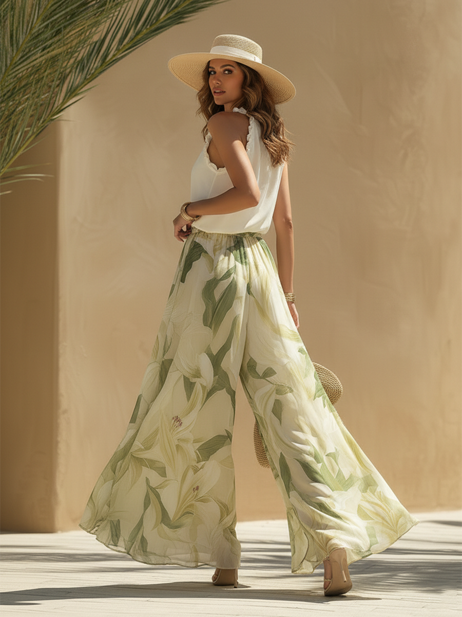 Conjunto Fluido Elegante con Estampado Floral