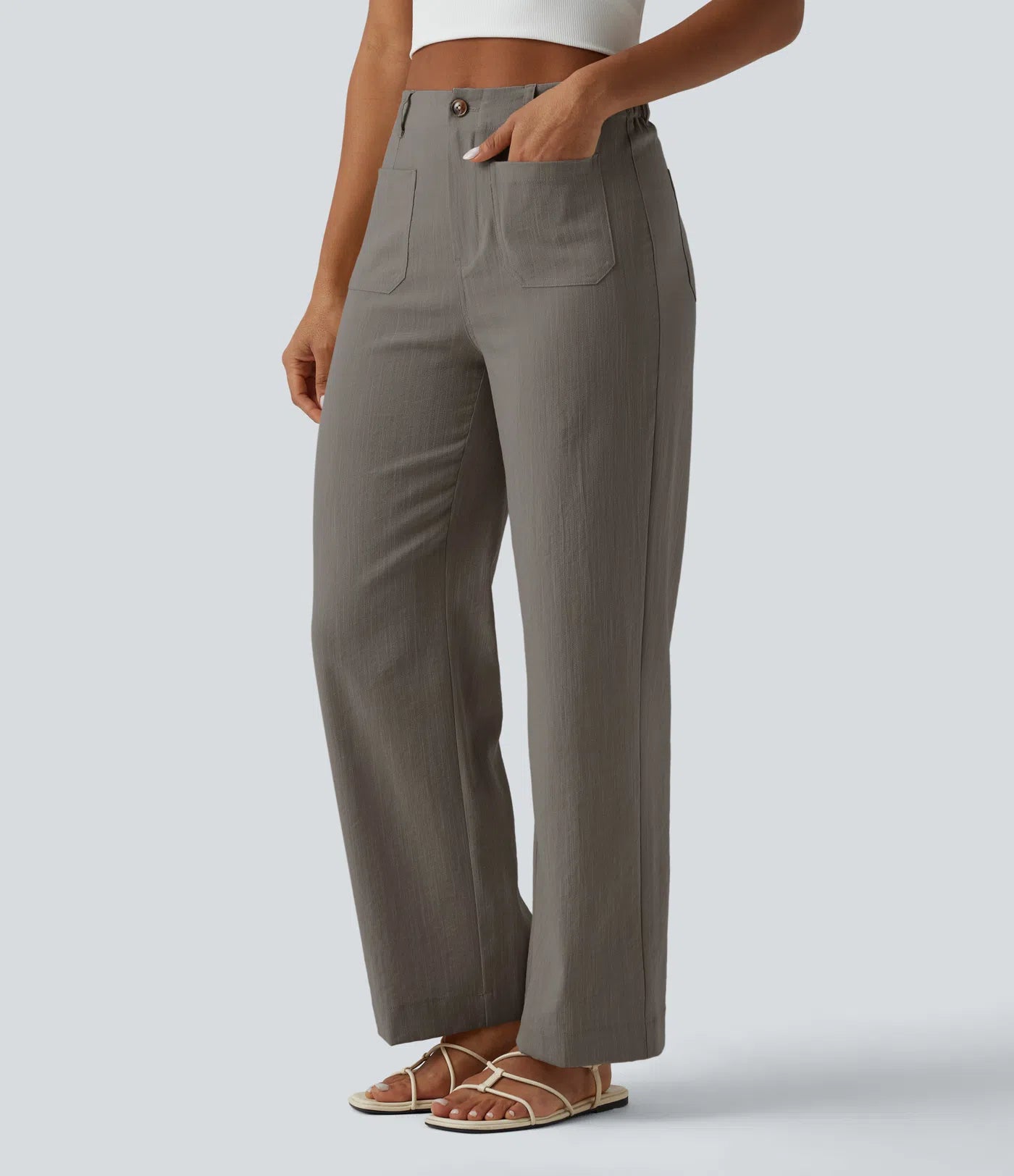 Pantalon talle alto con bolsillos