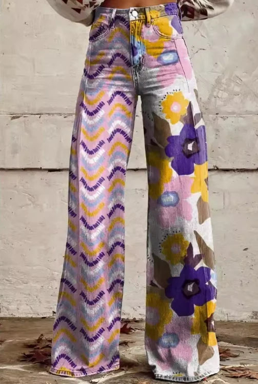 Léna - Pantalones Amplios Florales