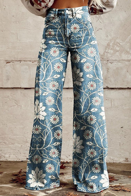 Léna - Pantalones Amplios Florales