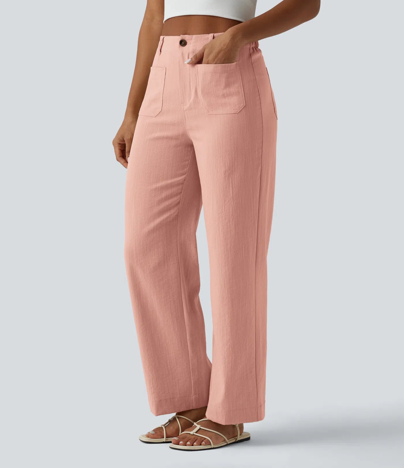 Pantalon talle alto con bolsillos