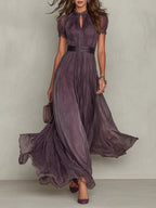 Ashley | Vestido Maxi de Chifón Vintage Elegante
