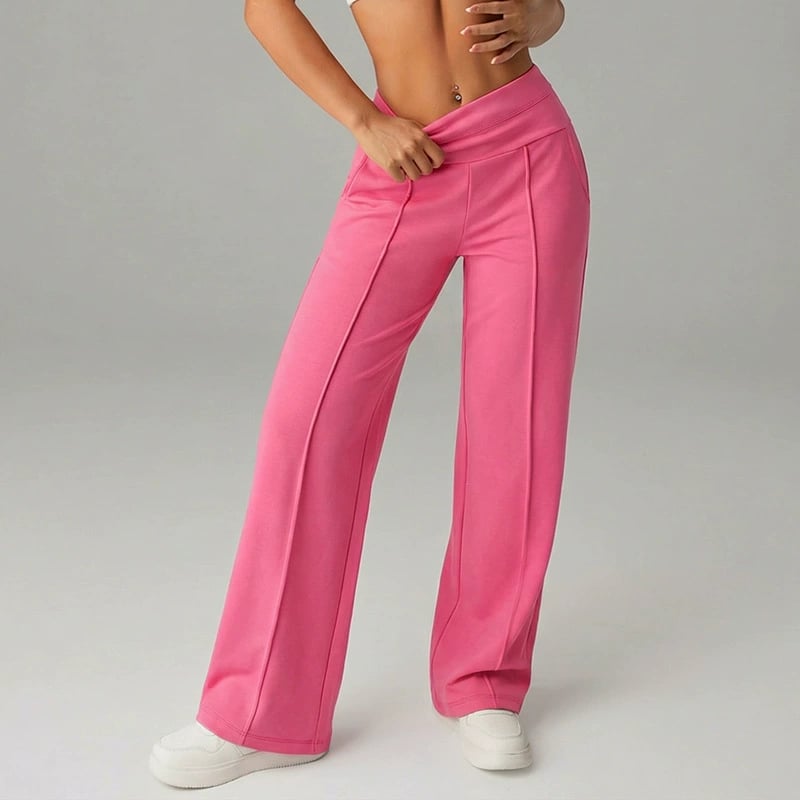 50% DE DESCUENTO Pantalones ROI casuales de mujer de cintura alta y pierna ancha