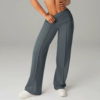 50% DE DESCUENTO Pantalones ROI casuales de mujer de cintura alta y pierna ancha