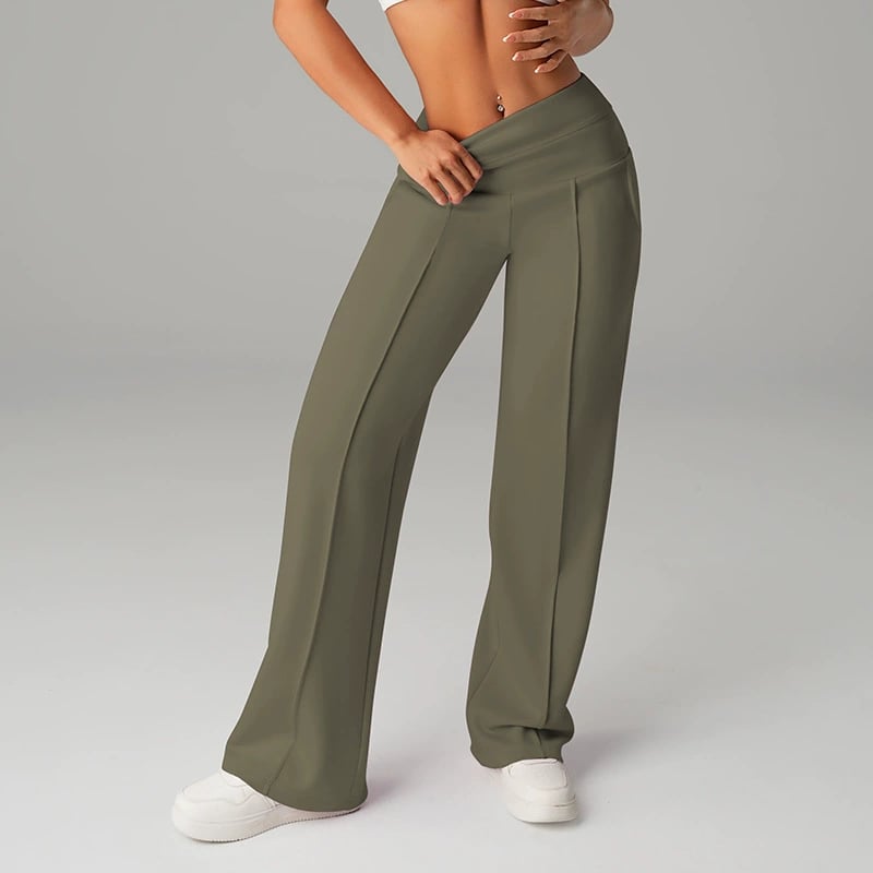 50% DE DESCUENTO Pantalones ROI casuales de mujer de cintura alta y pierna ancha