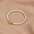 Pulsera Cara con Eslabones de Perlas