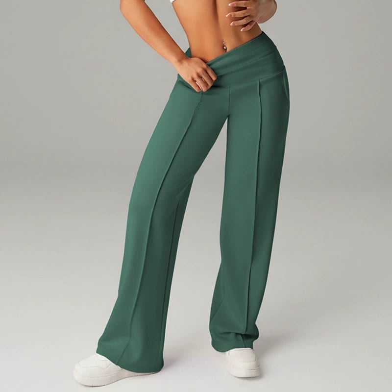50% DE DESCUENTO Pantalones ROI casuales de mujer de cintura alta y pierna ancha